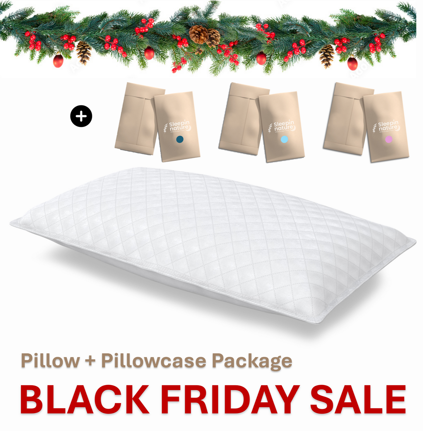 Bundle: All-Natural Buckwheat Pillow + Pillow Case